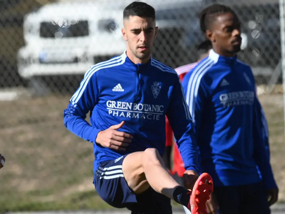 Sabin Merino en su primer entrenamiento con el Real Zaragoza | Foto: Real Zaragoza