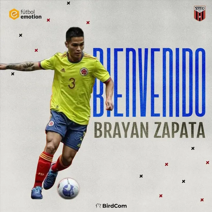Cartel del F&uacute;tbol Emotion Zaragoza para la llegada de Brayan Zapata