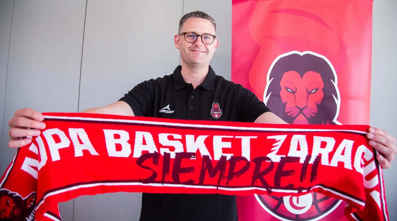 Martin Schiller, este jueves en su presentaci&oacute;n | Foto: Basket Zaragoza / Esther Casas