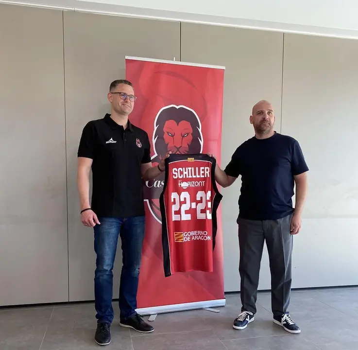 Schiller y Muedra, este jueves | Foto: Basket Zaragoza