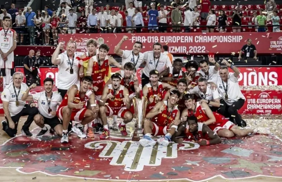 Celebraci&oacute;n de la selecci&oacute;n espa&ntilde;ola anoche en Turqu&iacute;a | Foto: FIBA