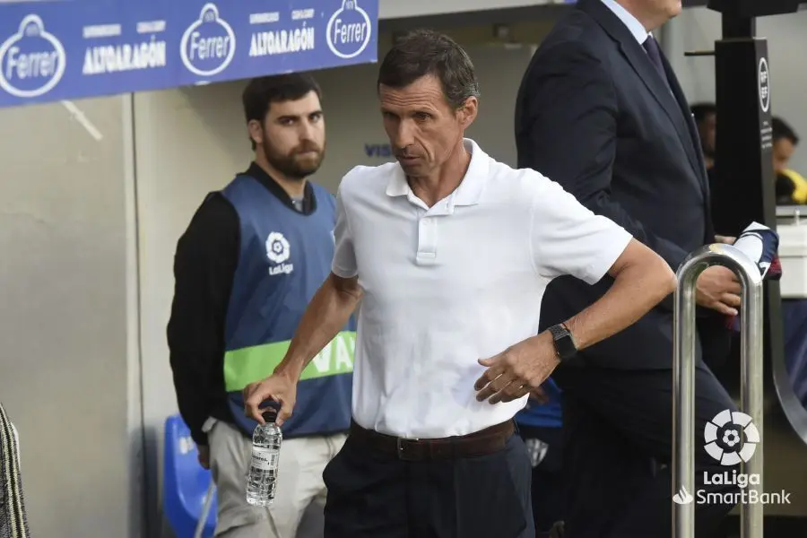 Ziganda en el banquillo de El Alcoraz | Foto: LaLiga