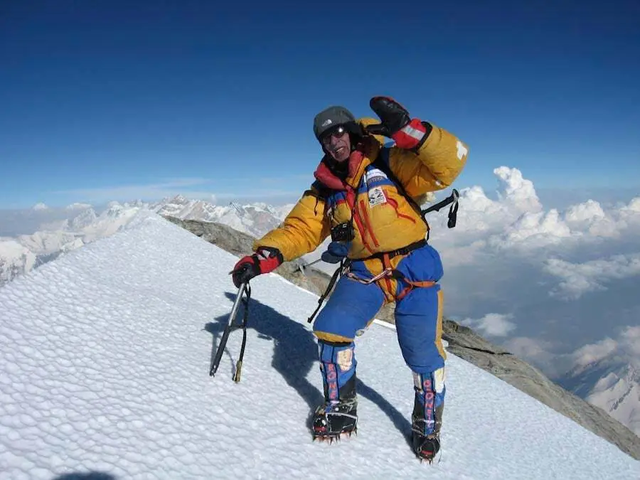 Oscar Cadiach, en la cima del Dhaulagiri, en 2012. Foto: Cedida