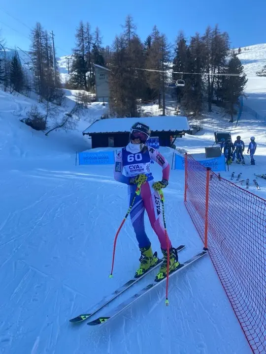 Celia Abad, en Pila (Italia), donde ma&ntilde;ana correr&aacute; Descenso y el viernes y s&aacute;bado Supergigante. Foto: Cedida