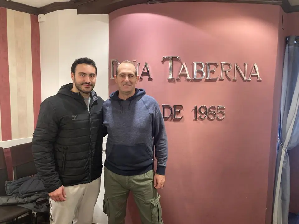 Montoya y Nolasco hablaron sobre el partido de este domingo entre el Bada Huesca y el Guadalajara en la localidad alcarre&ntilde;a. Foto: Cedida