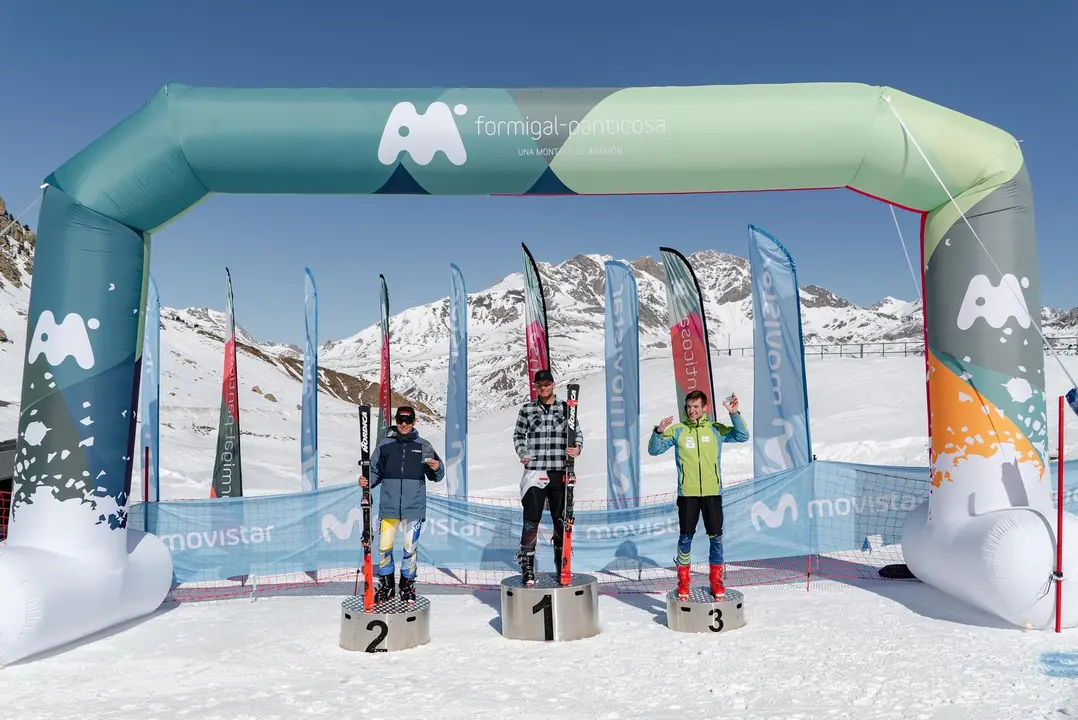 Podio masculino del SX de Copa de espa&ntilde;a celebrado este fin de semana en Aram&oacute;n Formigal. Foto: Aram&oacute;n Formigal