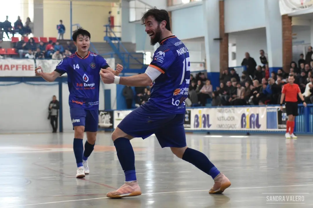 Nano Modrego celebra uno de sus goles con el Full Energ&iacute;a | Foto: Sandra Valero