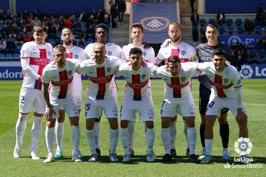 Once del Huesca con el que inici&oacute; el encuentro sobre el prado del Andorra. Foto: LaLiga