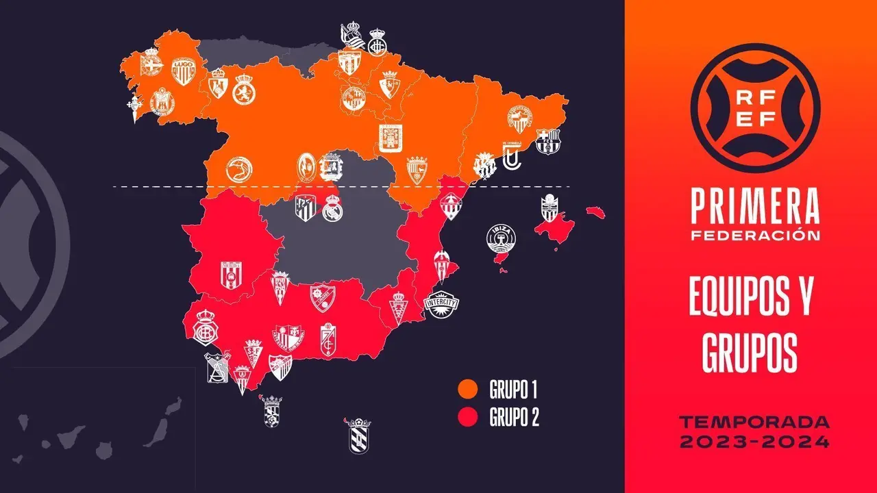 Grupos de Primera Federaci&oacute;n para la pr&oacute;xima temporada.
