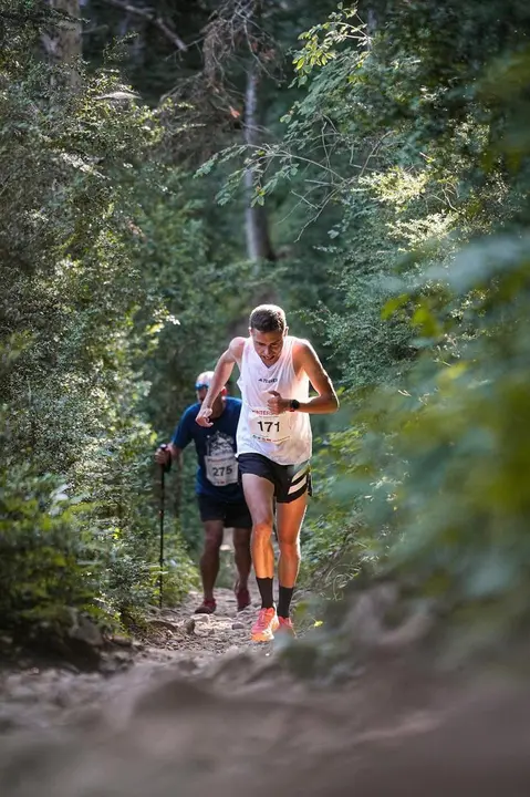Dani Osanz, en pleno esfuerzo durante una de sus carreras del pasado a&ntilde;o. Foto: Cedida