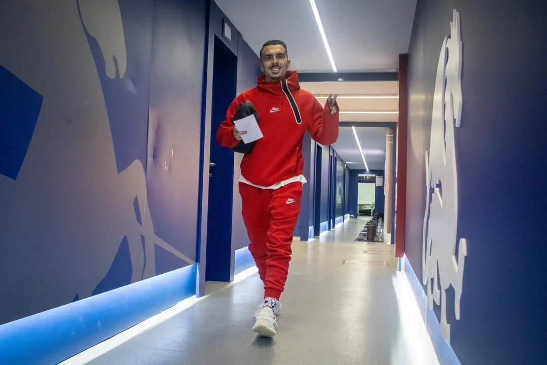Joaqu&iacute;n Mu&ntilde;oz, antes de un partido con el Huesca