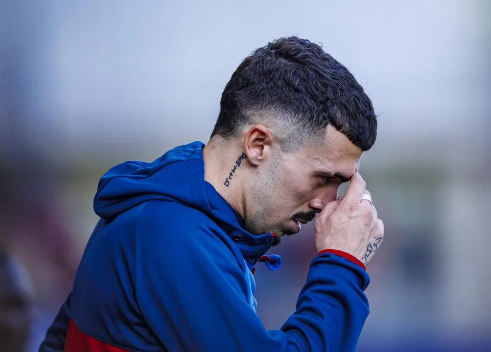 Joaqu&iacute;n Mu&ntilde;oz, antes de un partido con el Huesca. Imagen: RRSS