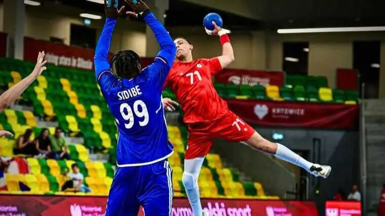 Amjad Saa, durante un partido con la selecci&oacute;n marroqu&iacute;. Fotograf&iacute;a: Bada Huesca.