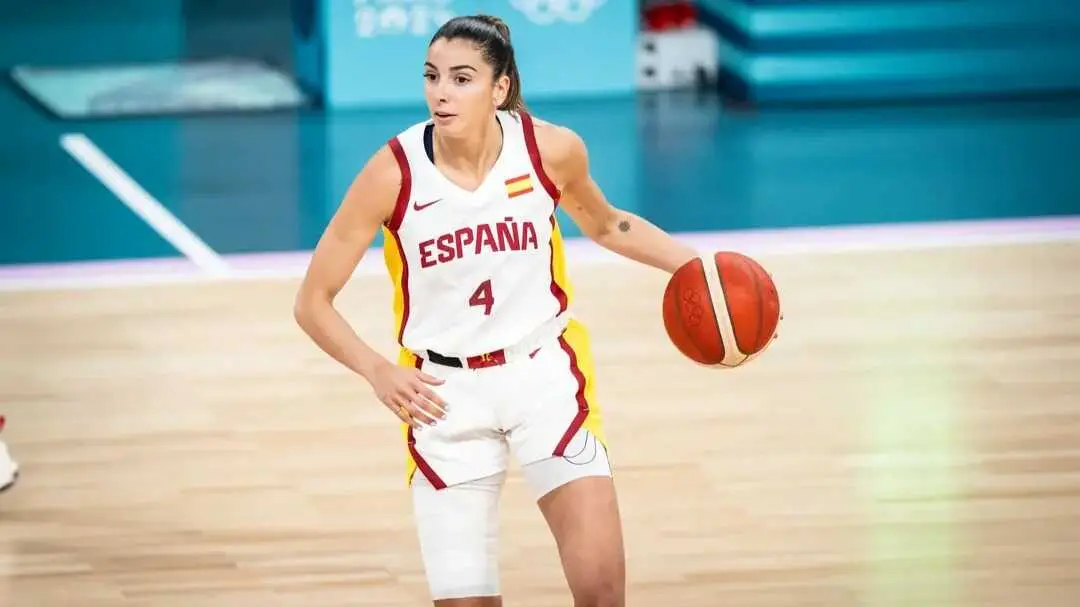 Mariona Ortiz, durante un partido con Espa&ntilde;a. Fotograf&iacute;a: FIBA.