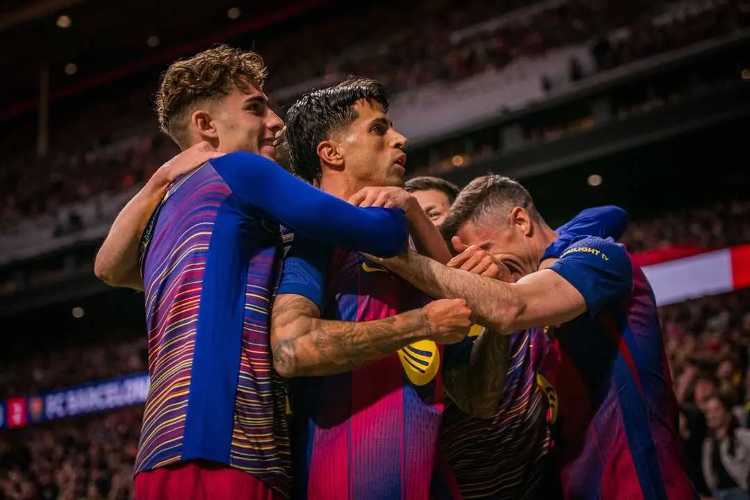 Jugadores del FC Barcelona celebran un gol ante el Atl&eacute;tico de Madrid / FCB