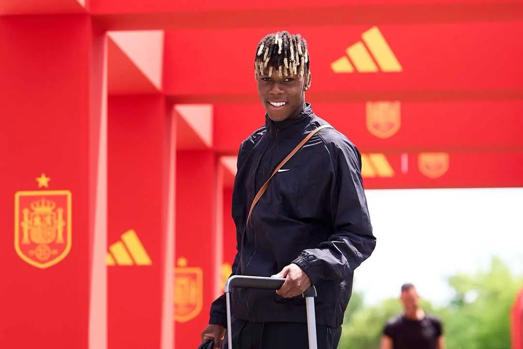 Nico Williams a su llegada a la concentraci&oacute;n de Espa&ntilde;a / RFEF