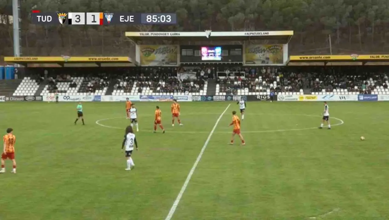 Captura del encuentro entre el Tudelano y la SD Ejea en Arag&oacute;n Deporte de Arag&oacute;n TV
