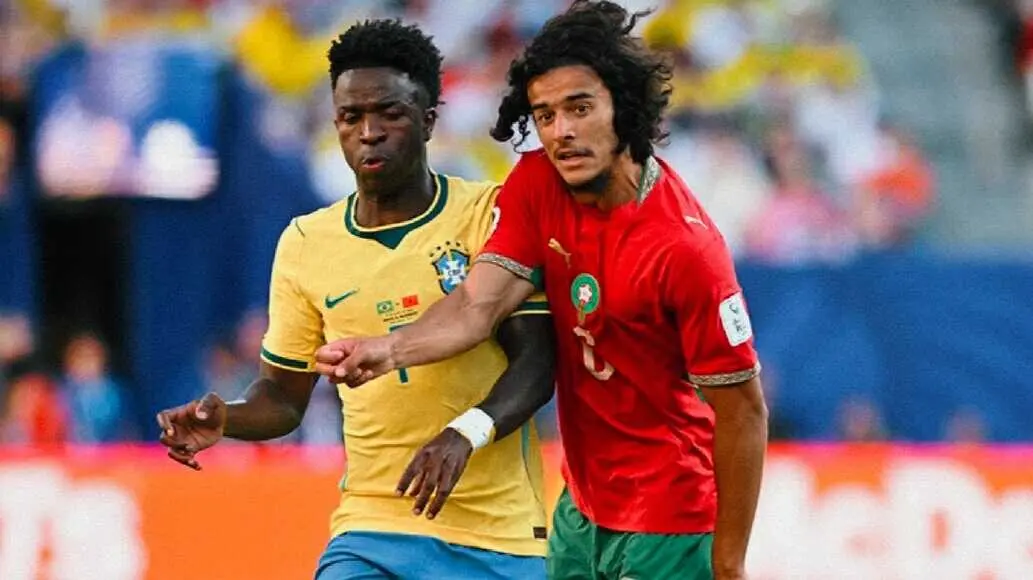 Vinicius Jr ante Marruecos. Fotograf&iacute;a: Brasil.