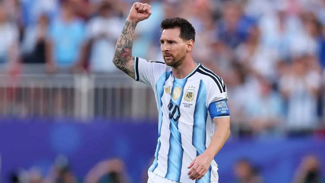 Leo Messi durante el Argentina - Argelia / Argentina