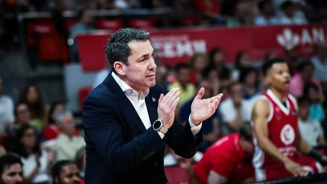 Gonzalo Garc&iacute;a de Vitoria, durante el duelo ante el UCAM Murcia de esta pasada temporada. Fotograf&iacute;a: Esther Casas / Casademont Zaragoza.