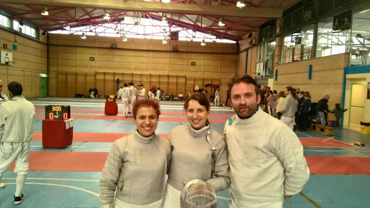 Yus, Arnal y Ch&oacute;liz | Foto: Club Esgrima Huesca