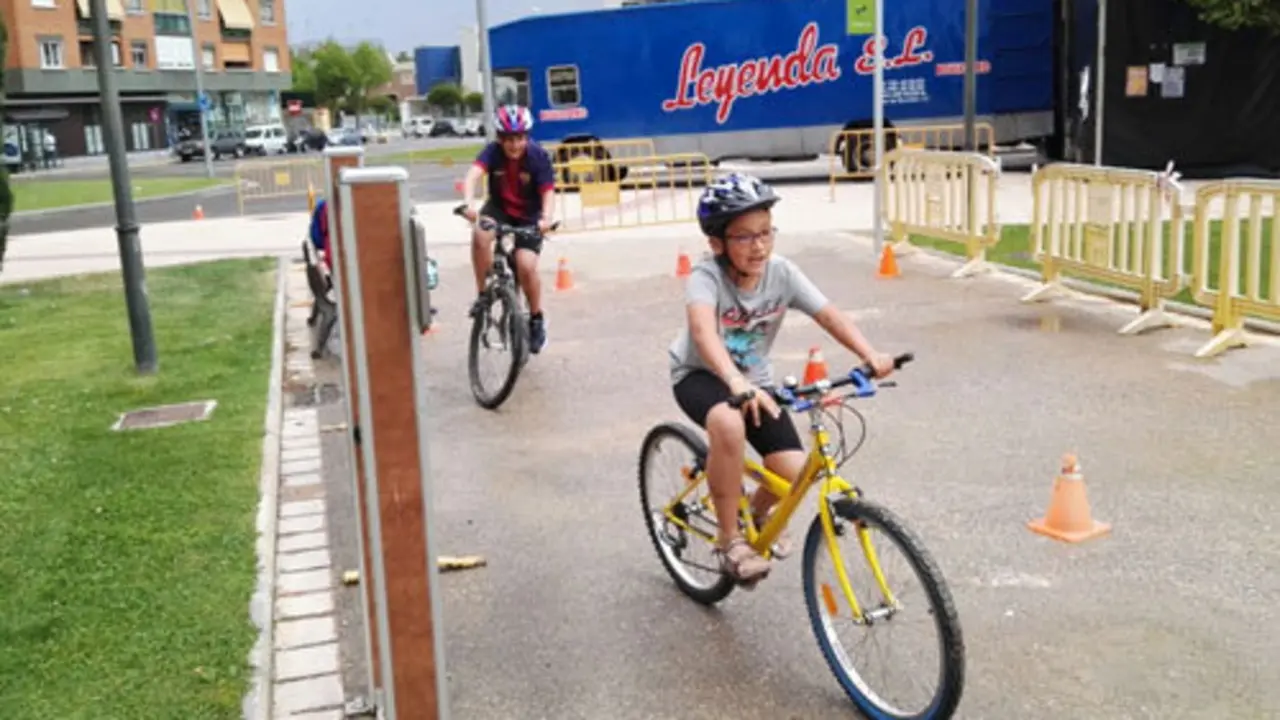 Imagen durante las pruebas de los peque&ntilde;os ciclistas