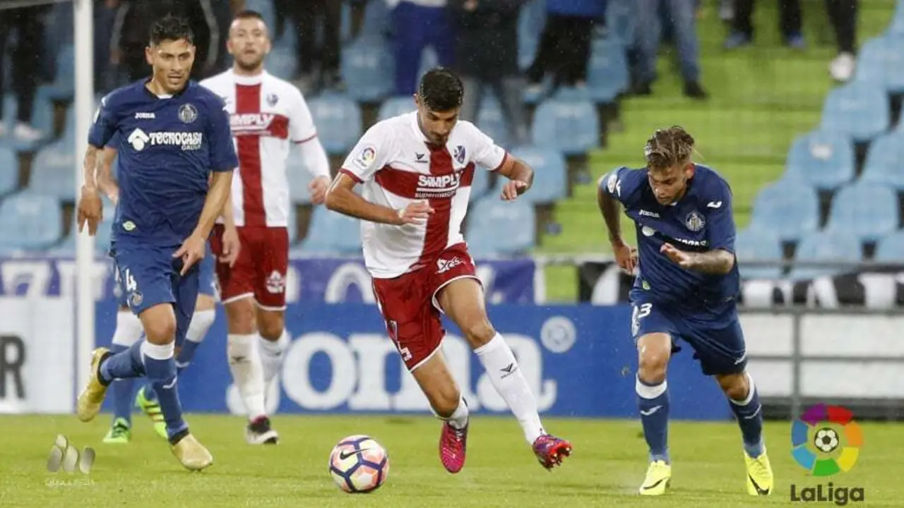 Imagen durante el partido entre el Huesca y el Getafe | Foto: LaLiga