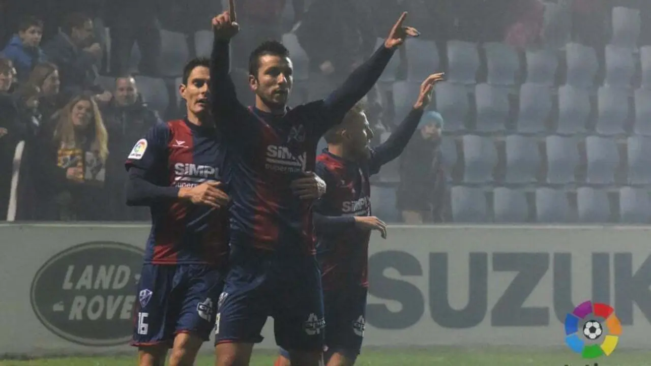 Borja L&aacute;zaro celebra su gol al UCAM | Foto: LaLiga