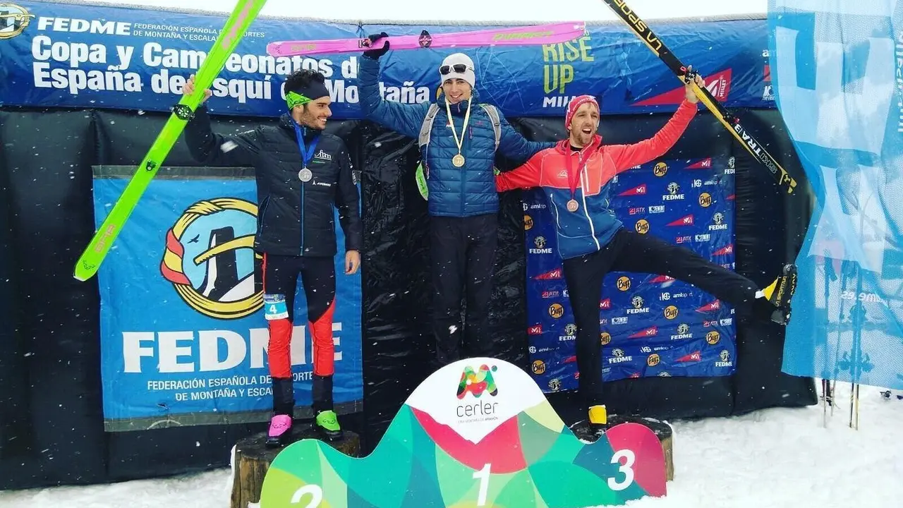 Podio masculino en la crono de Cerler. Foto: Esqu&iacute; Monta&ntilde;a Fedme
