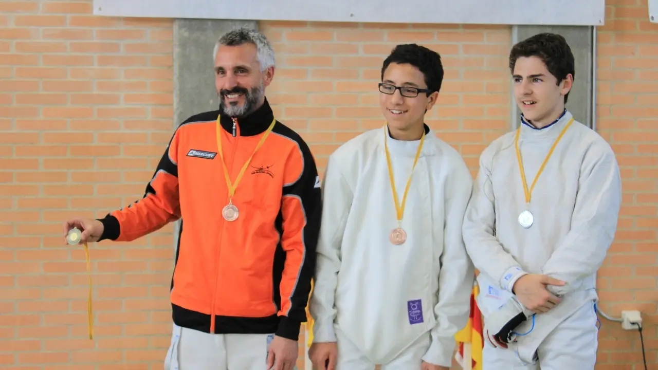 Cendrero (SAZ) y Gabriel (CEH), terceros clasificados, junto a Asensio (CEH), plata en la Copa Arag&oacute;n absoluta individual.