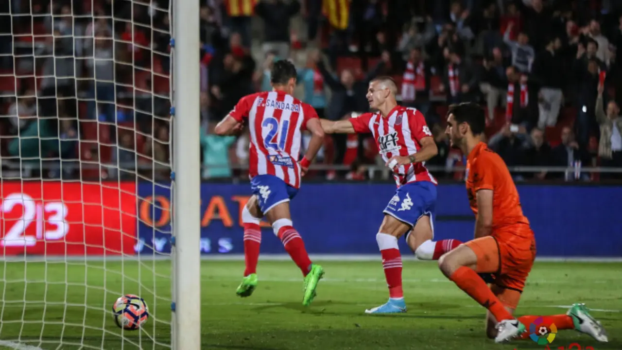 El Girona celebra uno de los goles frente al Huesca | Foto: LaLiga
