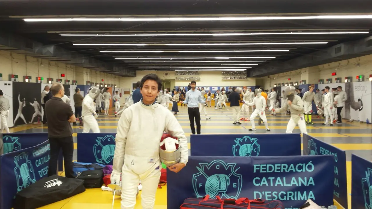 Gabriel en el nacional cadete en Barcelona.
