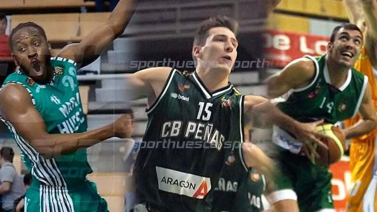 Greg Gantt, Gabas Maldunas y Pierre Oriola en su etapa como pe&ntilde;istas | Fotomontaje: SPORTHUESCA