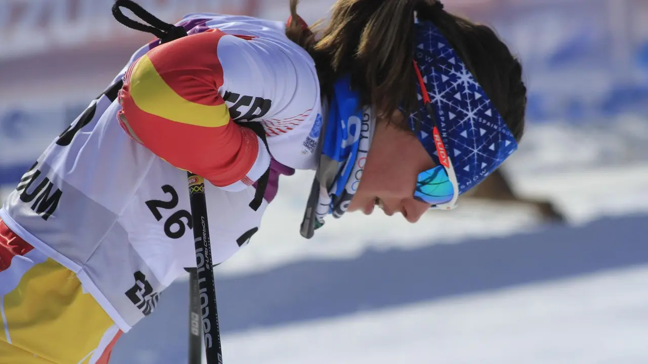 Alba Puigdef&aacute;bregas tras el esfuerzo de una carrera. Foto: FADI