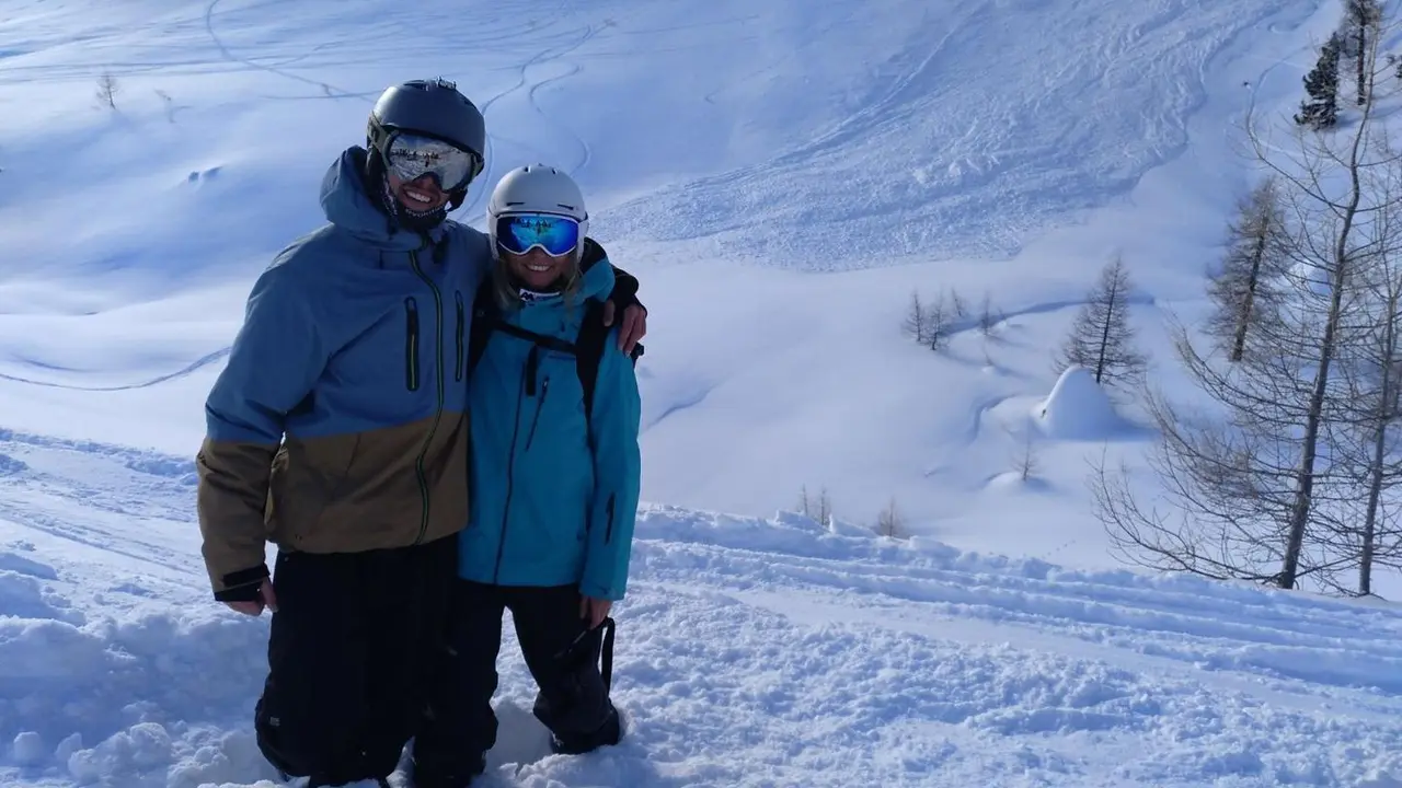Thomas Rich y Ana Salvador en Nendaz. Foto: Sporthuesca