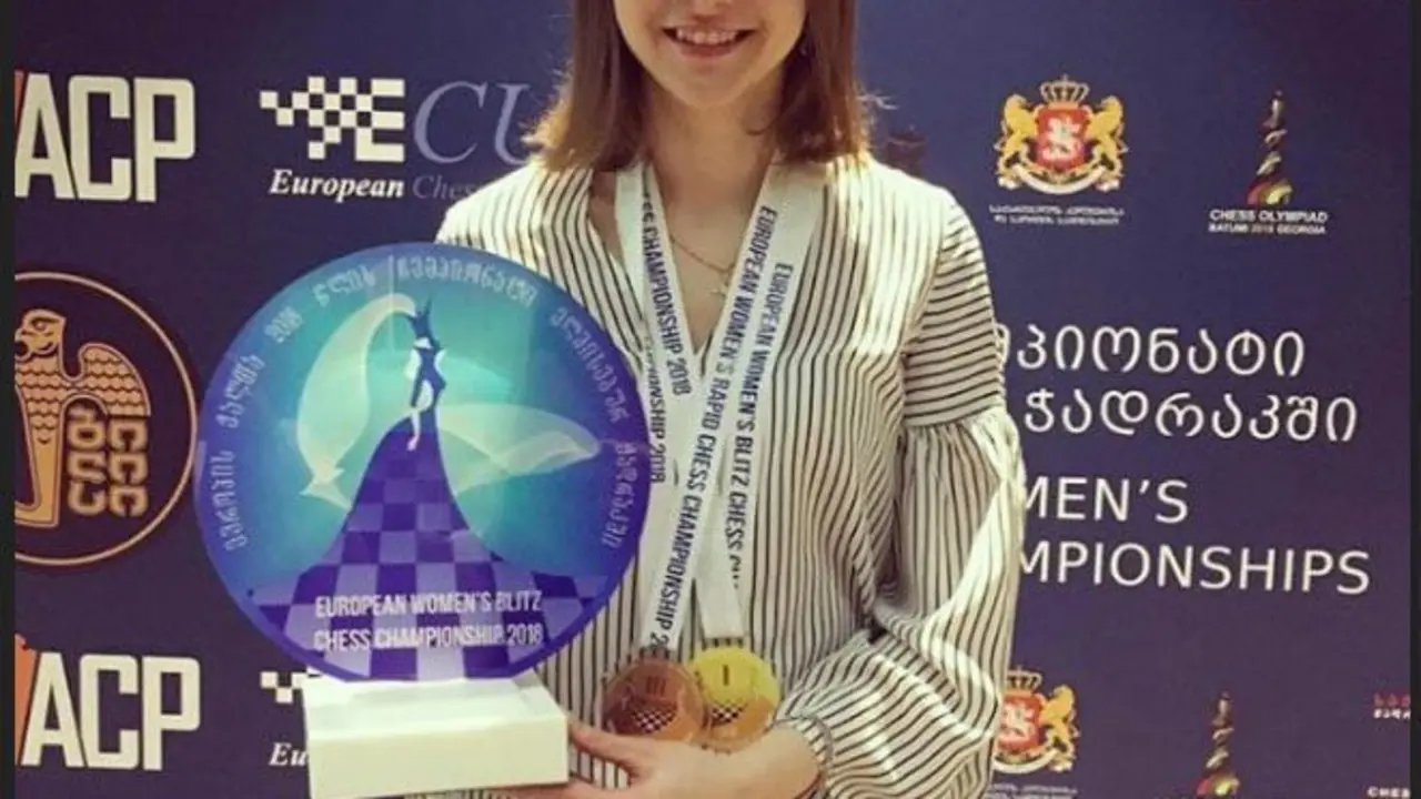 Anna  Muzychuk, en una imagen facilitada por la organizaci&oacute;n del torneo de ajedrez de Alcubierre.
