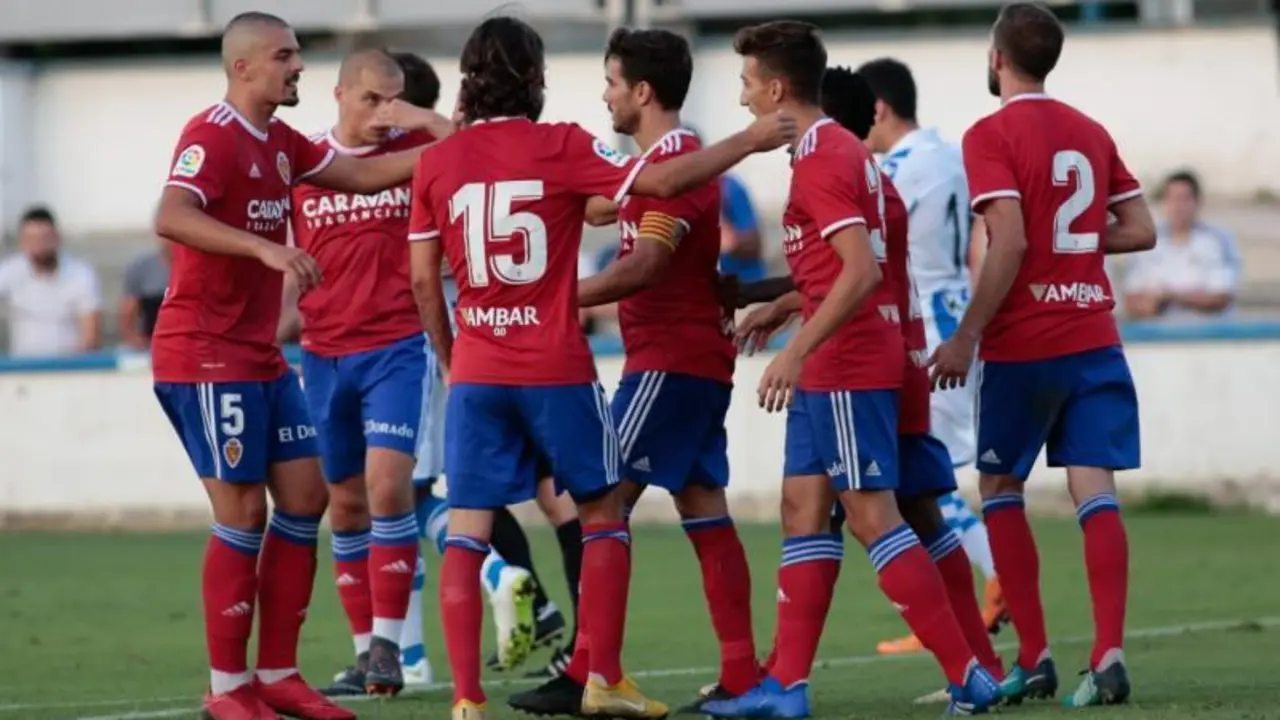 Los jugadores del Real Zaragoza celebran la victoria frente a la Real Sociedad. Foto: Real Zaragoza