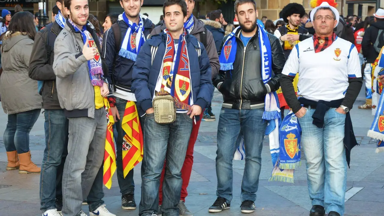 Afici&oacute;n zaragocista en Soria. | Foto: Federaci&oacute;n Pe&ntilde;as Real Zaragoza