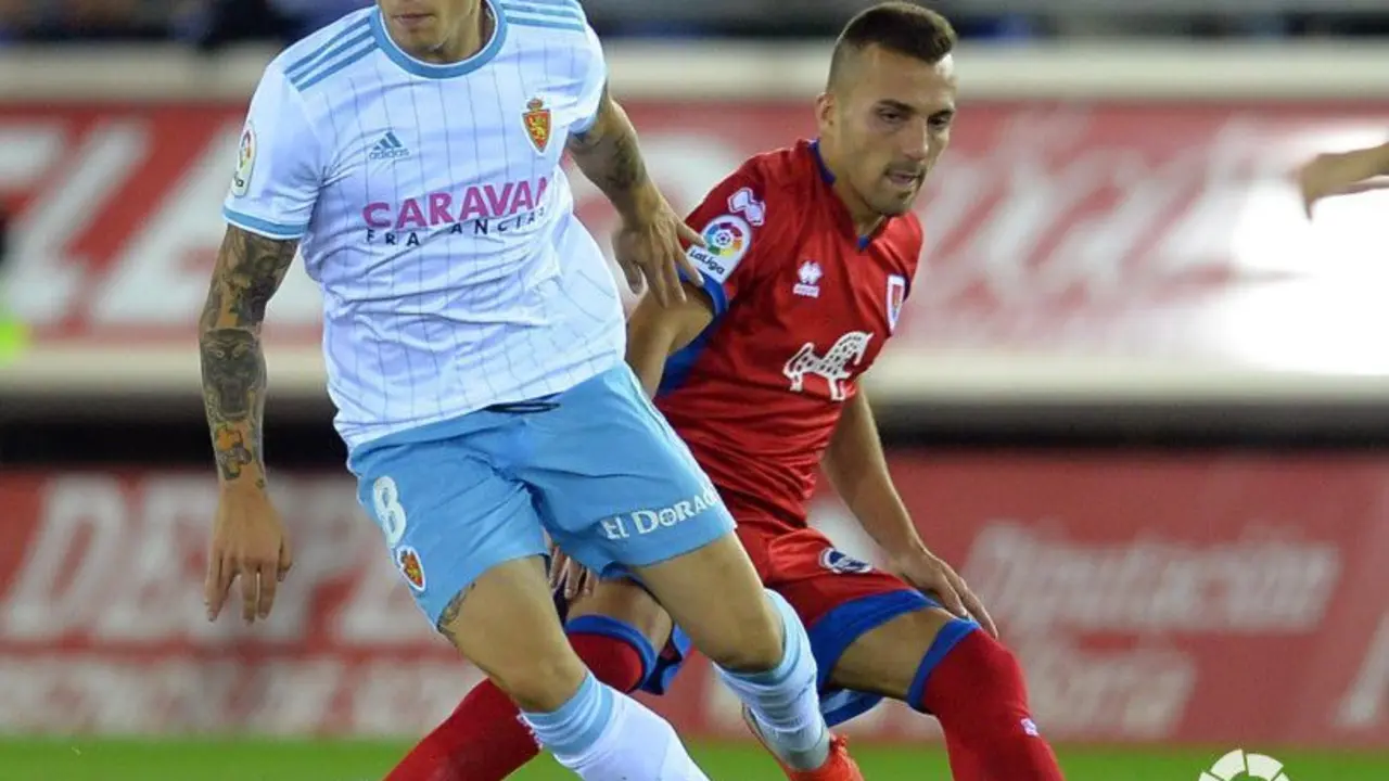 Pombo, en el partido contra el Numancia. Foto: LaLiga 1/2/3