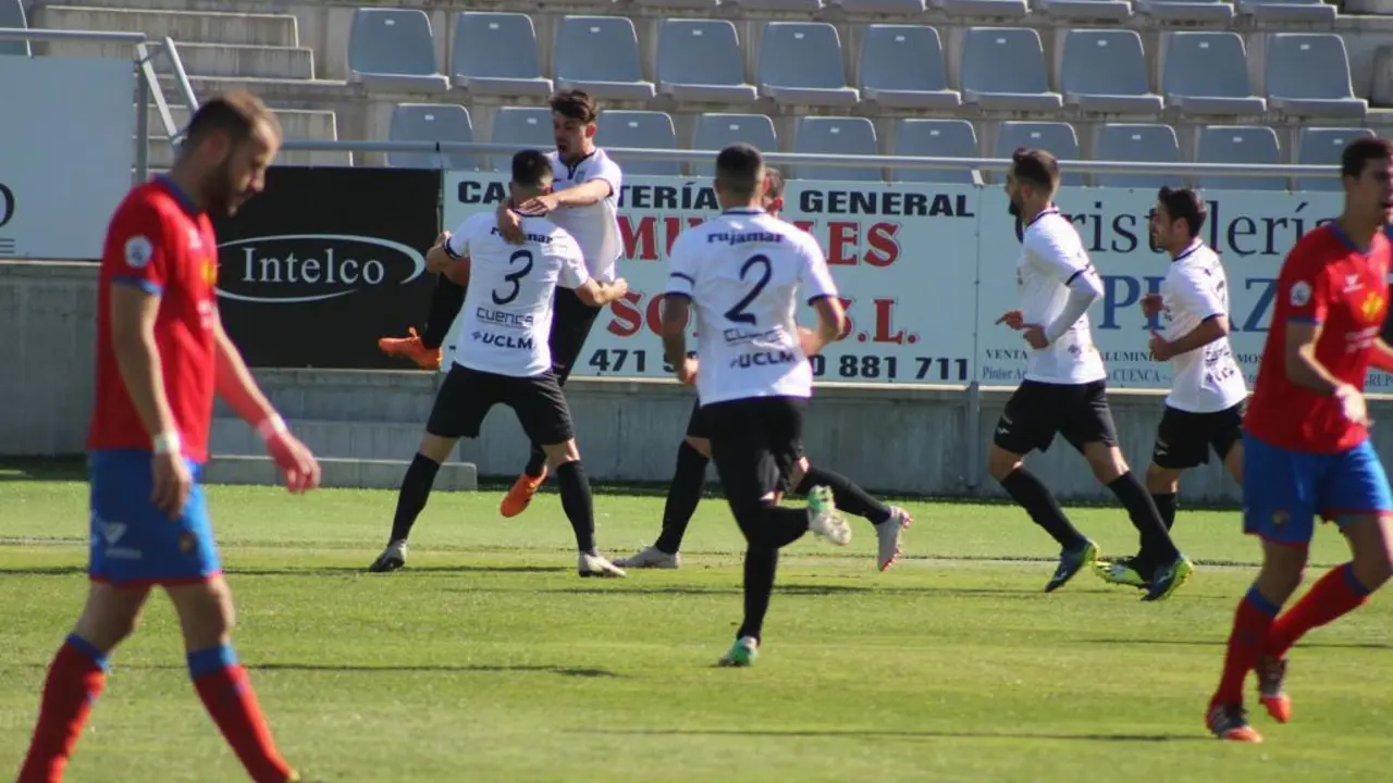 La UB Conquense celebra su primer gol en La Fuensanta ante el CD Teruel | UB Conquense