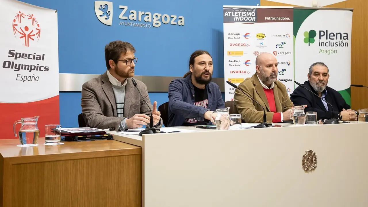 Imagen de la presentaci&oacute;n de los Special Olympics y Plena Inclusi&oacute;n celebrada esta ma&ntilde;ana en el Ayuntamiento de Zaragoza. Foto: Daniel Marcos