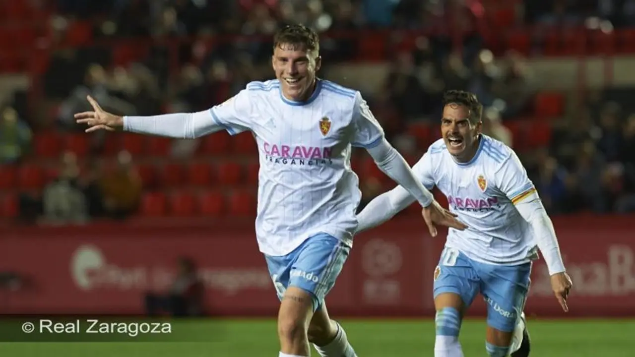Pep Biel celebra su tanto frente al N&aacute;stic.| Foto: Real Zaragoza