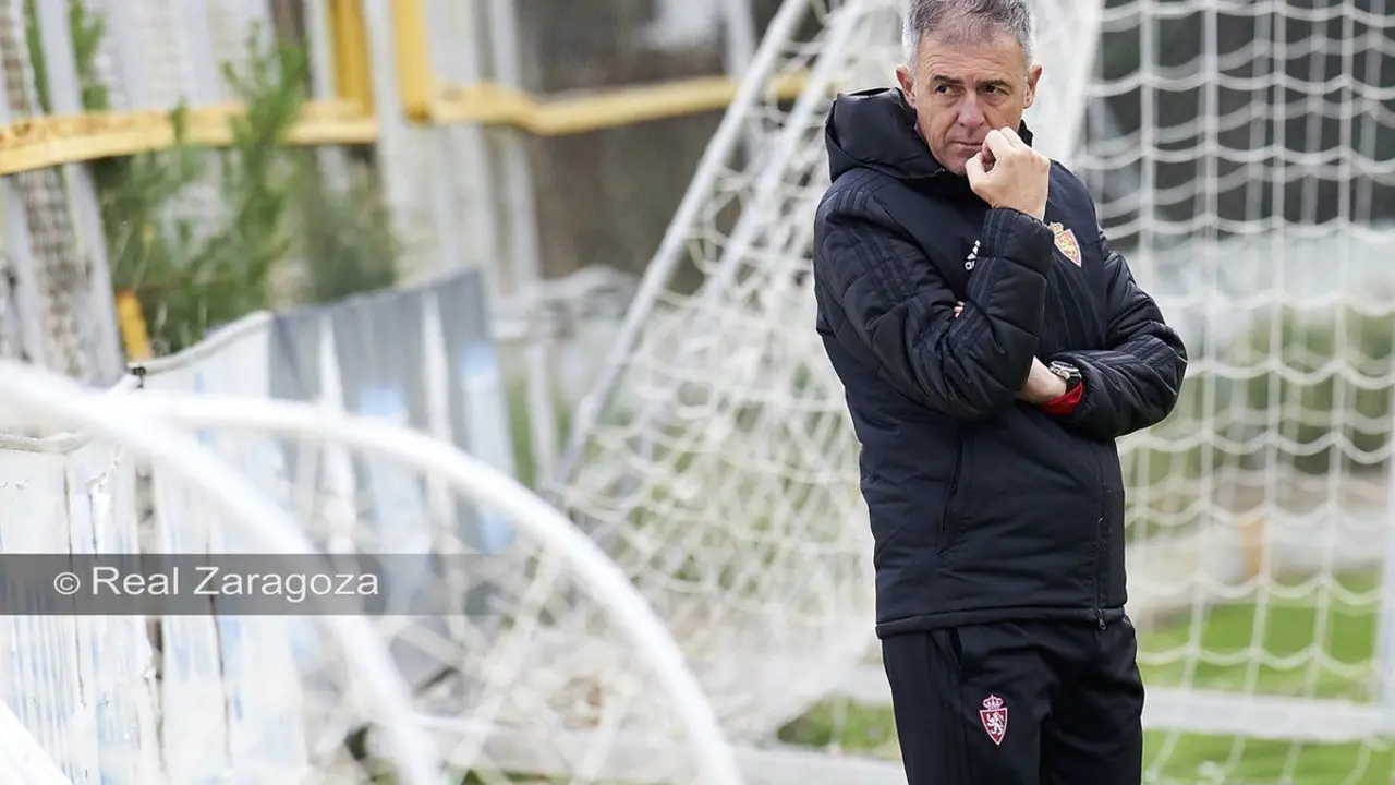 Alcaraz en un entrenamiento del Real Zaragoza. | Foto: Real Zaragoza