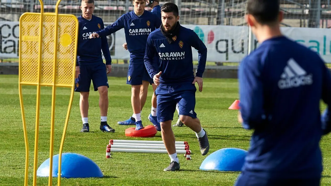Papu entrena en la Ciudad Deportiva. Foto: Real Zaragoza
