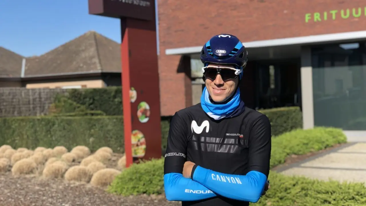 Jaime Castrillo en Flandes | Foto: Movistar Team