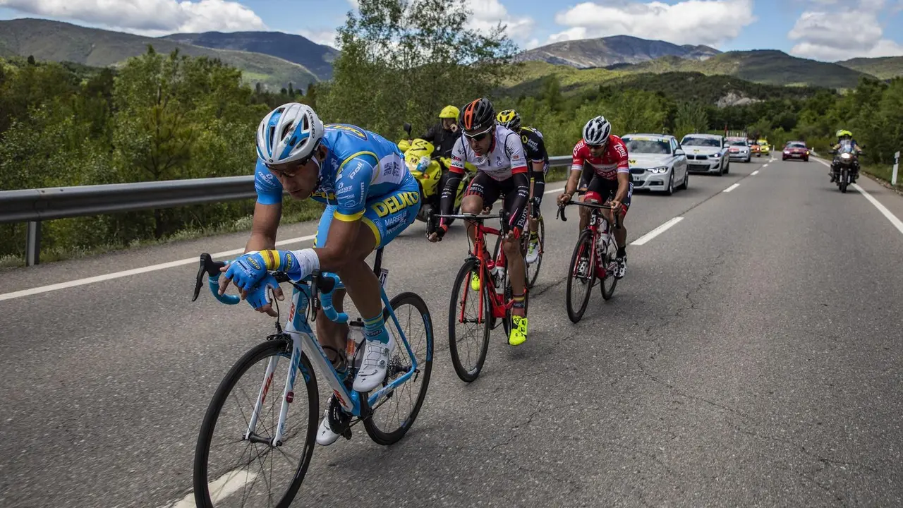 Imagen de archivo de una anterior etapa de la Vuelta Ciclista a Arag&oacute;n. Foto: Cedida