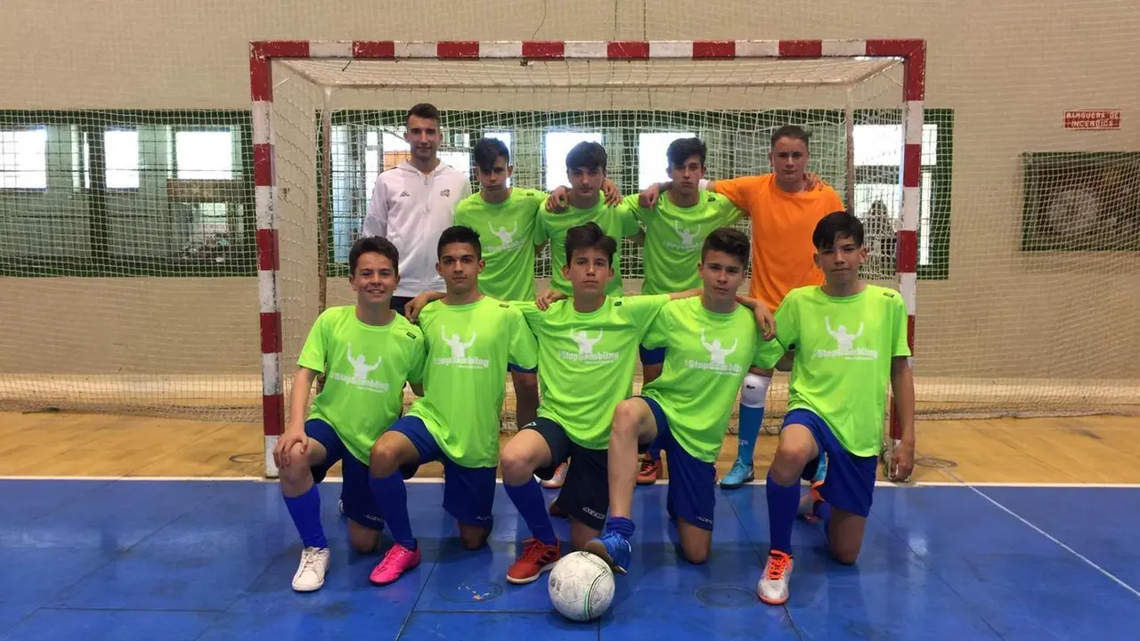 Imagen del Mambo FS, cclasificado tras vencer en su grupo, en el marat&oacute;n de Ejea de los Caballeros. Foto: Comarca Cinco Villas