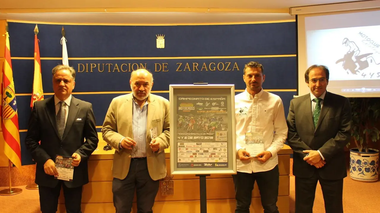 Imagen de la presentaci&oacute;n, esta ma&ntilde;ana, de una nueva edici&oacute;n del Campeonato de Espa&ntilde;a de Motocross que se va a celebrar en Calatayud. Foto: Cedida