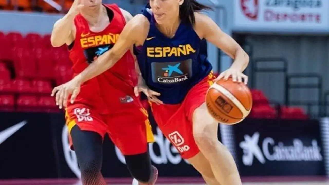 Cristina Ouvi&ntilde;a, en el entrenamiento de este martes. Foto: FEB