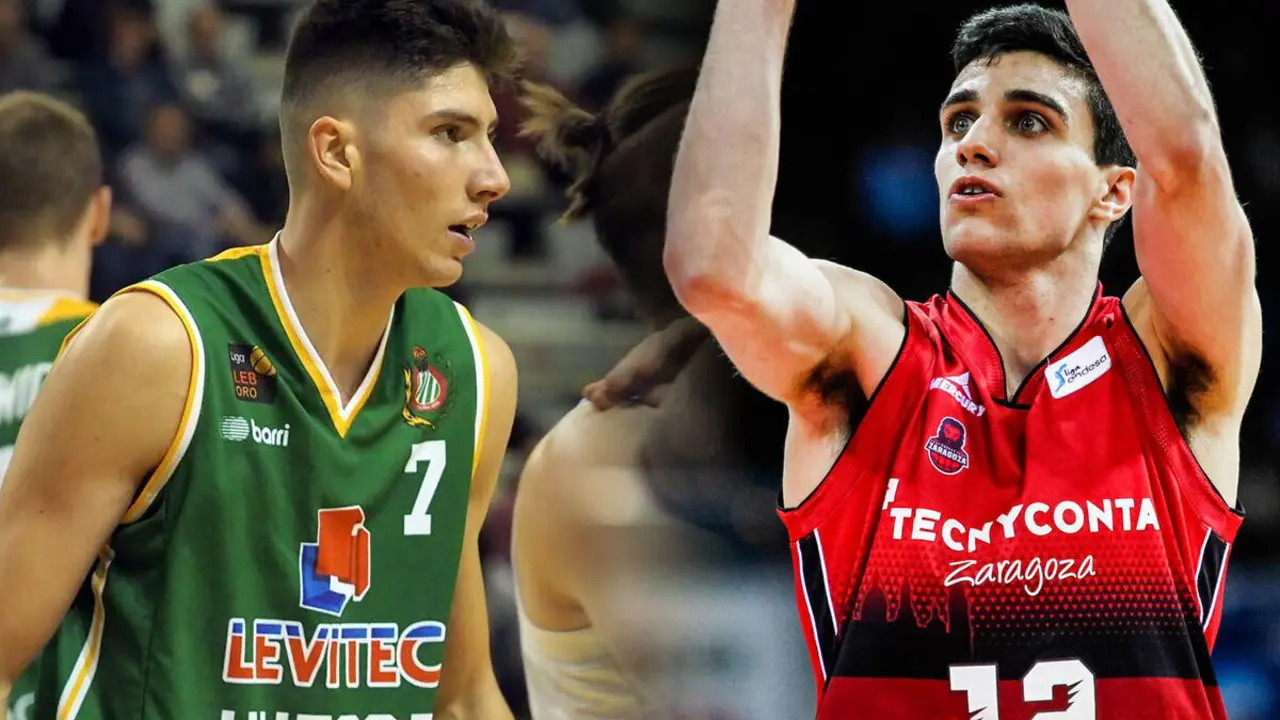 Diego de Blas (Levitec Huesca) y Carlos Aloc&eacute;n (Tecnyconta Zaragoza) ir&aacute;n con la selecci&oacute;n u20 | Fotos: C.Pascual y ACB Photo/E. Casas